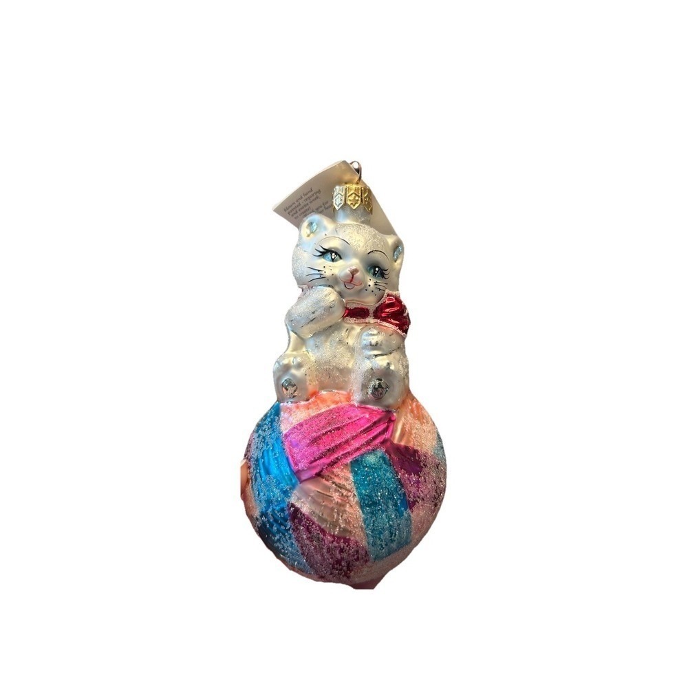 Christopher Radko Kitty Cares Ornament OS Multi 1997 Vintage Glass Cat